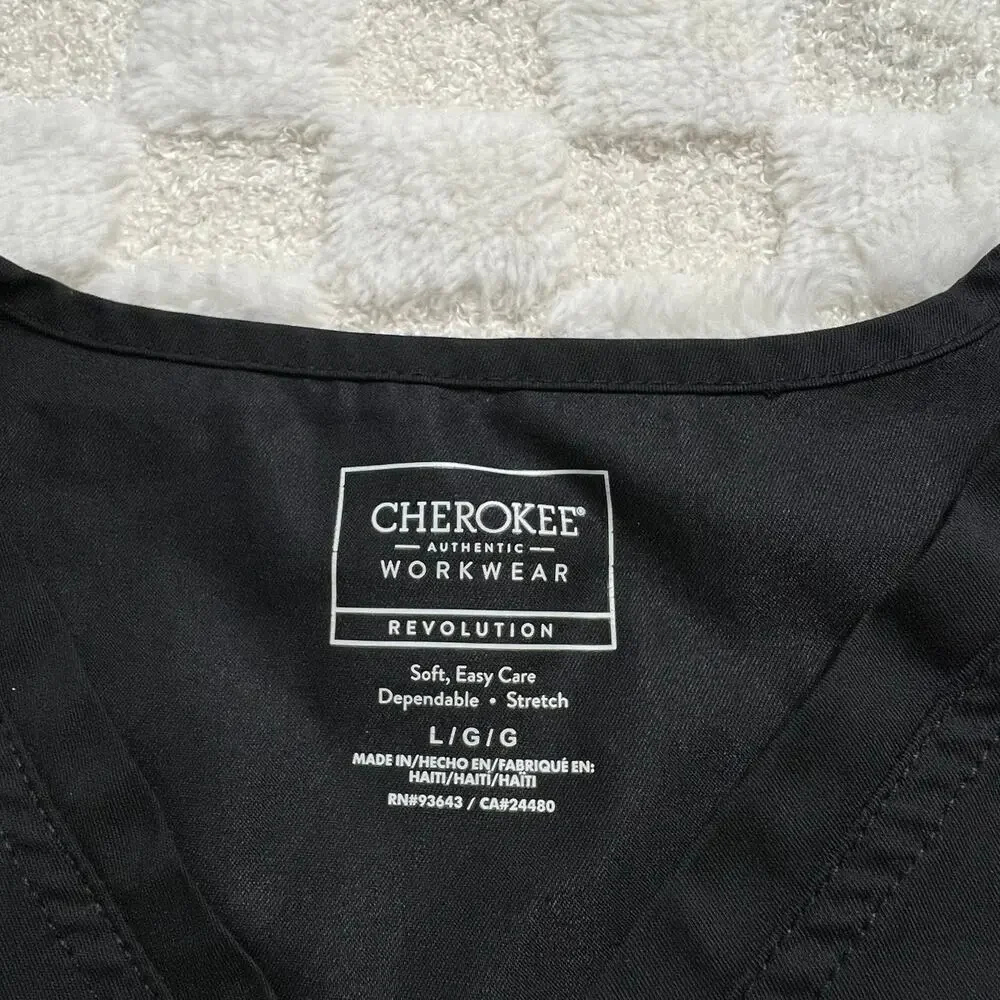 Cherokee Revolution Scrub Sets Bundle Women Large Tops Pants Black Grape Purple